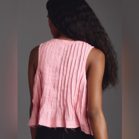 NWT Anthropologie Pleated Linen Tank - Picture 2 of 6